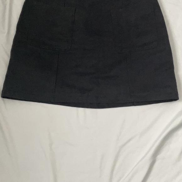 Charcoal Faux Suede Old Navy A Line Mini Skirt Back Zipper Size 4 - Picture 5 of 11